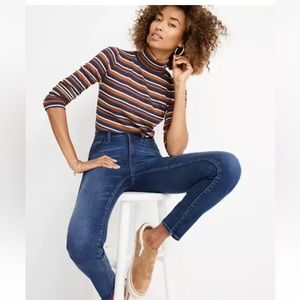 Madewell 10" High-Rise Skinny Jeans Stretch Denim Dark Wash K2432 Womens 25